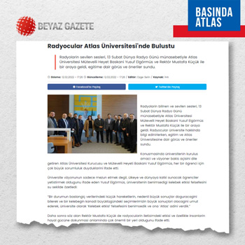 Atlas Üniversitesi Basın Haberleri